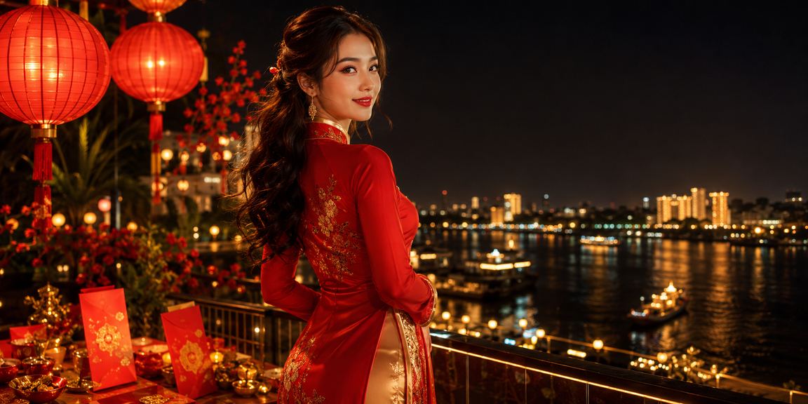 Phong bì đỏ may mắn và áo dài – không khí lễ hội tại vùng Mekong trên 1gold